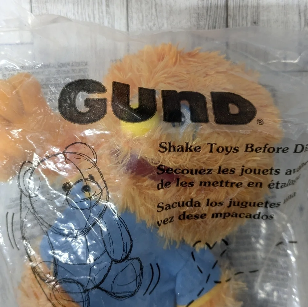 Ms Rachel Gund Orange and Blue Stuffed Bear